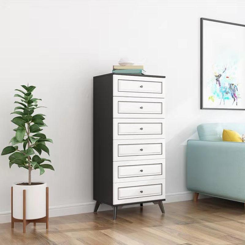 Contemporary Bedroom Storage Chest Wooden Vertical Chest with Drawers