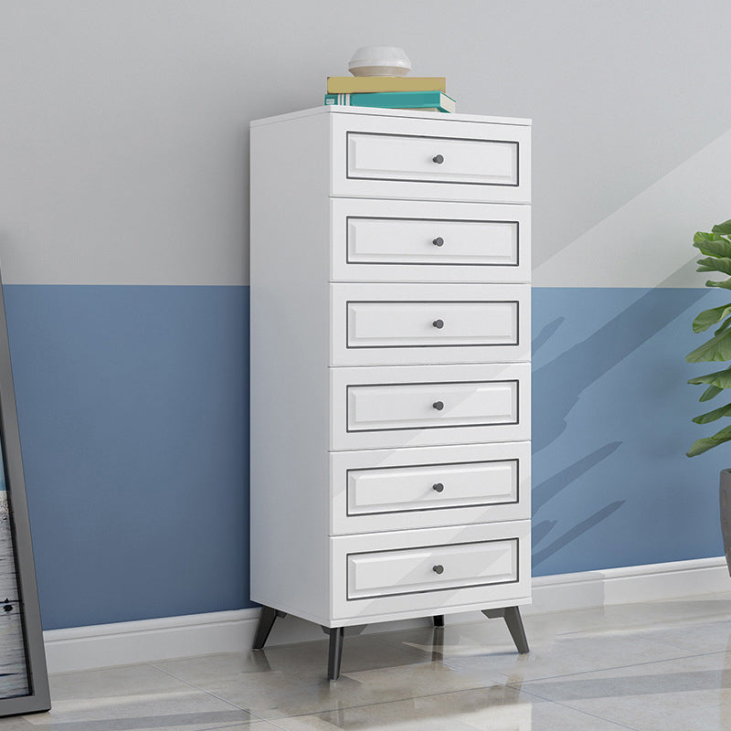 Contemporary Bedroom Storage Chest Wooden Vertical Chest with Drawers