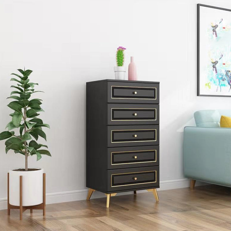 Contemporary Bedroom Storage Chest Wooden Vertical Chest with Drawers