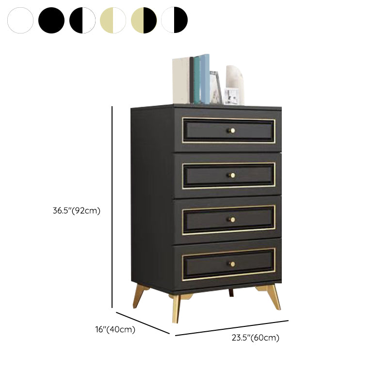 Contemporary Bedroom Storage Chest Wooden Vertical Chest with Drawers