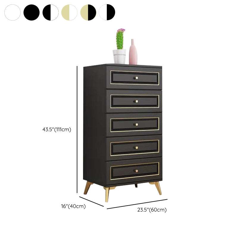 Contemporary Bedroom Storage Chest Wooden Vertical Chest with Drawers