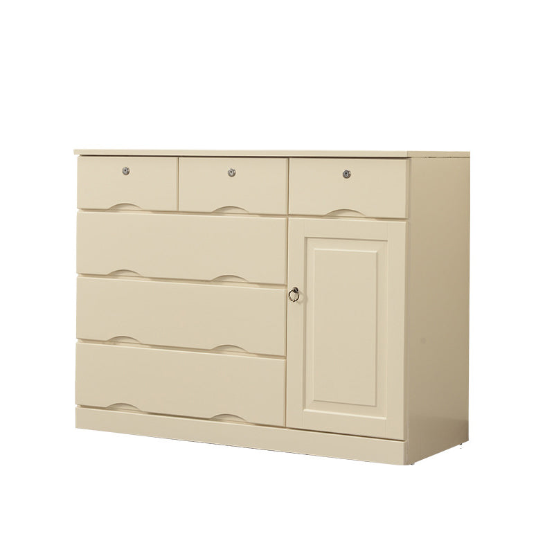 Contemporary Chest Wooden Horizontal Combo Dresser with Drawer