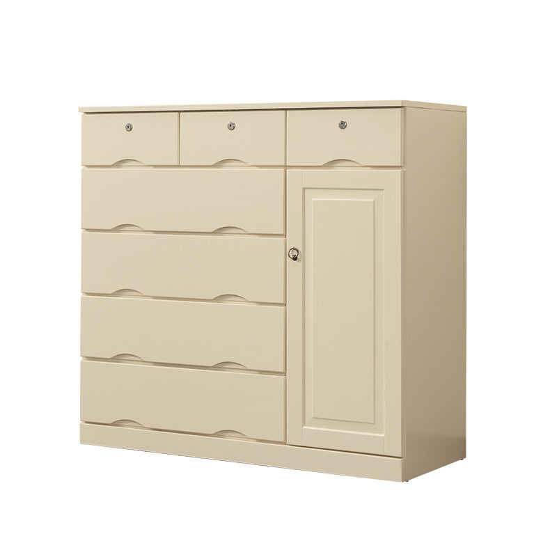 Contemporary Chest Wooden Horizontal Combo Dresser with Drawer