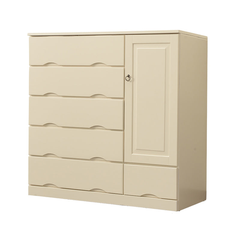 Contemporary Chest Wooden Horizontal Combo Dresser with Drawer