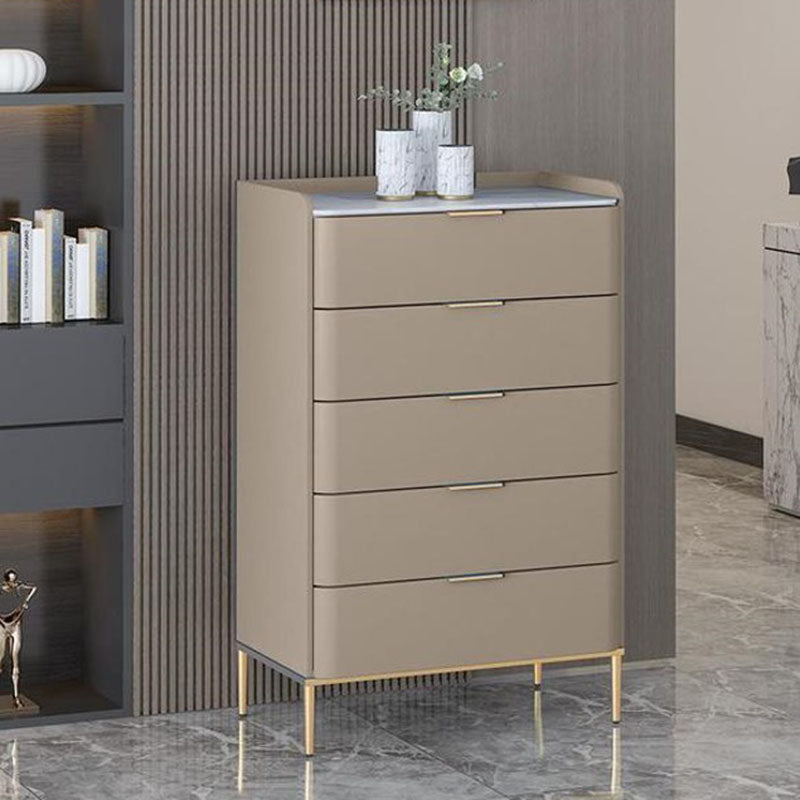 Glam 16"Wide Vertical Storage Chest Stone Bedroom Chest with Drawers