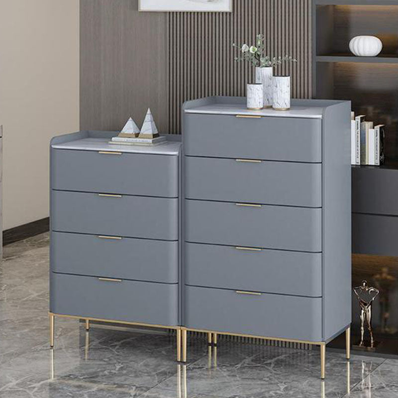 Glam 16"Wide Vertical Storage Chest Stone Bedroom Chest with Drawers