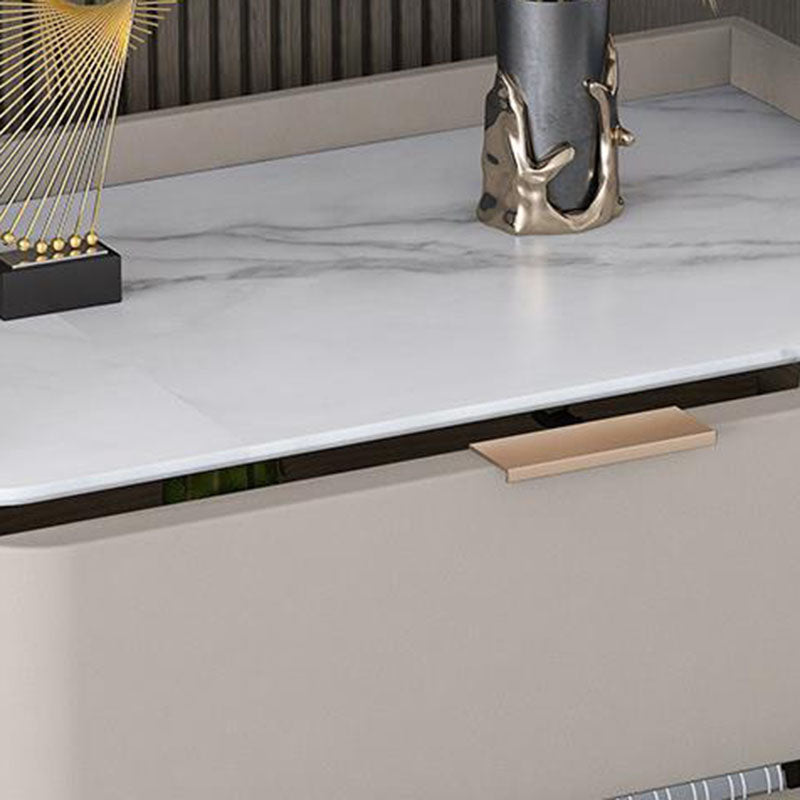 Glam 16"Wide Vertical Storage Chest Stone Bedroom Chest with Drawers