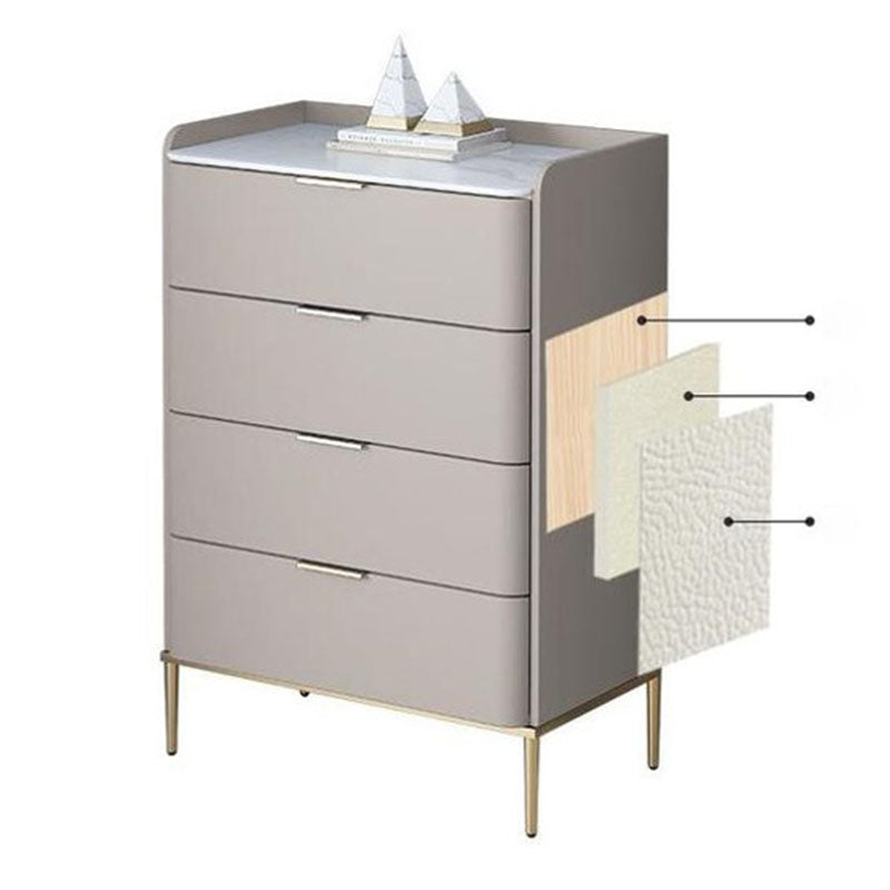 Glam 16"Wide Vertical Storage Chest Stone Bedroom Chest with Drawers