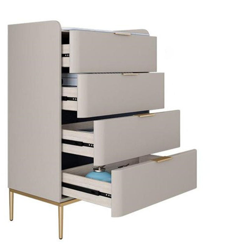 Glam 16"Wide Vertical Storage Chest Stone Bedroom Chest with Drawers