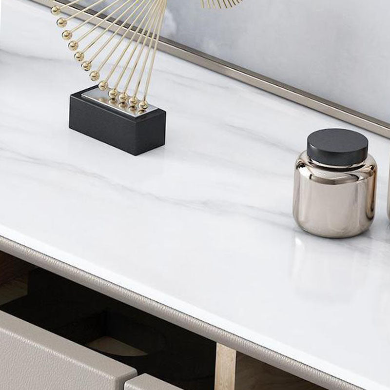 Glam 16"Wide Vertical Storage Chest Stone Bedroom Chest with Drawers