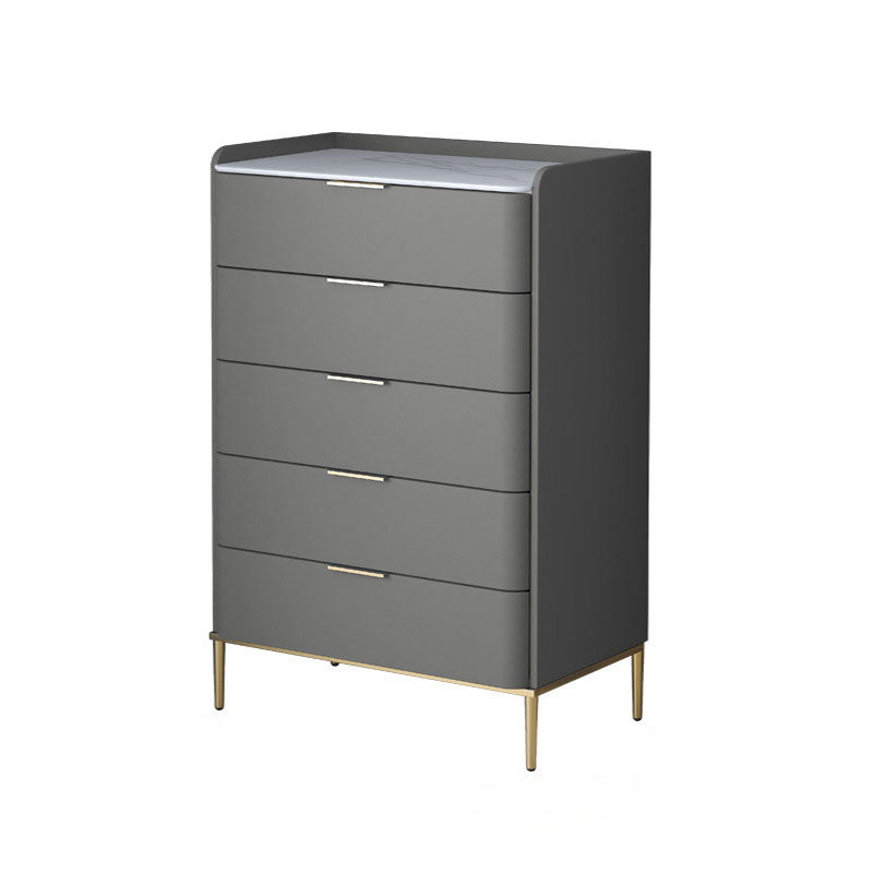 Glam 16"Wide Vertical Storage Chest Stone Bedroom Chest with Drawers