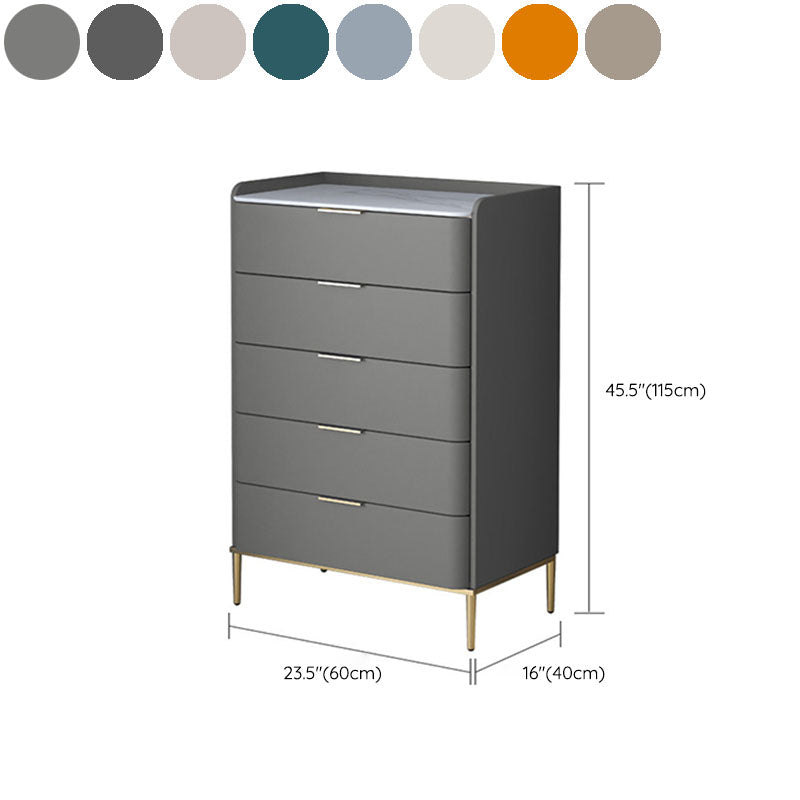Glam 16"Wide Vertical Storage Chest Stone Bedroom Chest with Drawers