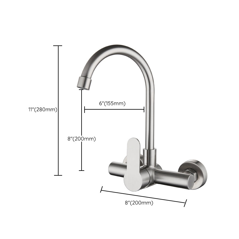 Contemporary 2-Function Kitchen Faucet 1-Handle Faucet with Stainless Steel