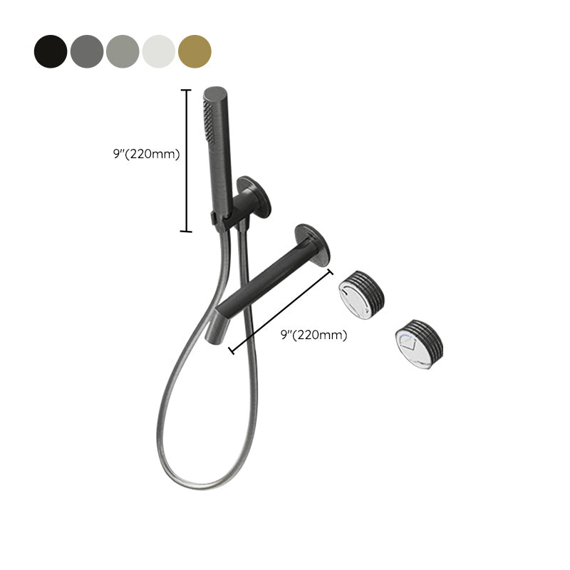 Wall Mounted Tub Faucet 2 Handle Valve Tub Spout Trim with Hand Shower