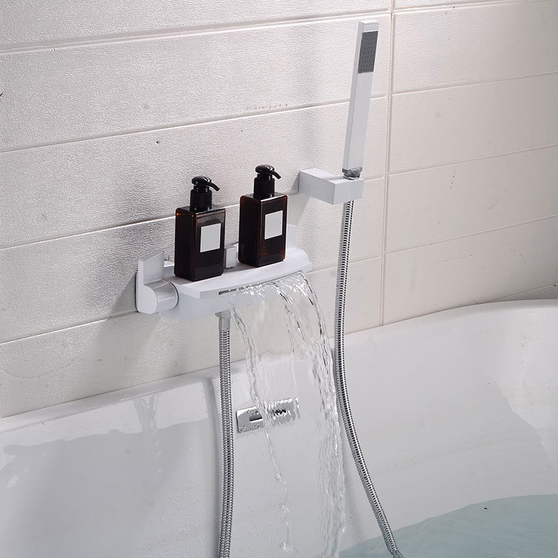 Wall Mount Tub Faucet One Handle Waterfall Tub Spout Trim with Knob