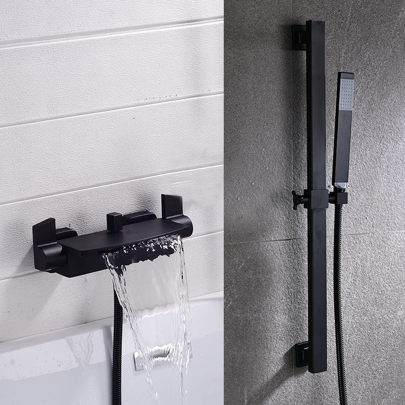 Wall Mount Tub Faucet One Handle Waterfall Tub Spout Trim with Knob