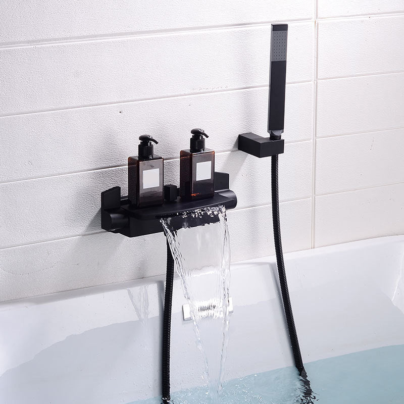Wall Mount Tub Faucet One Handle Waterfall Tub Spout Trim with Knob