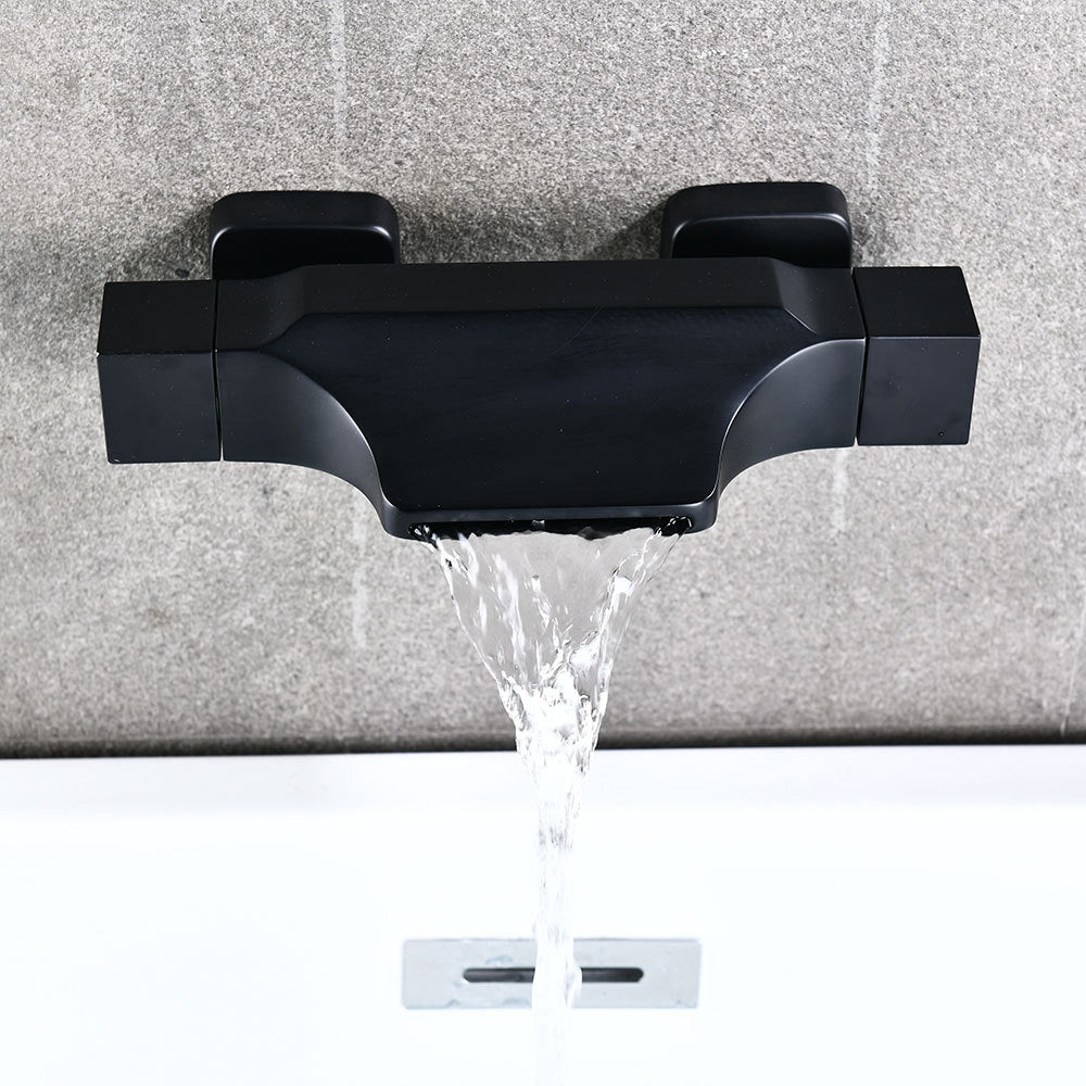 Wall Mount Tub Faucet One Handle Waterfall Tub Spout Trim with Knob