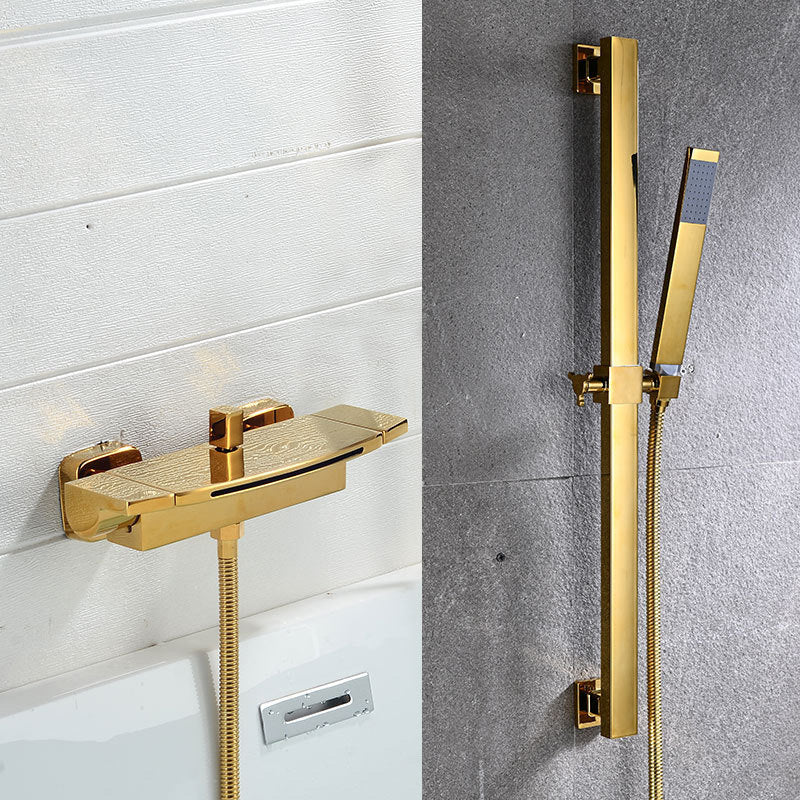 Wall Mount Tub Faucet One Handle Waterfall Tub Spout Trim with Knob