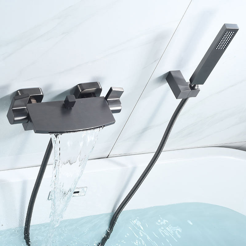 Wall Mount Tub Faucet One Handle Waterfall Tub Spout Trim with Knob