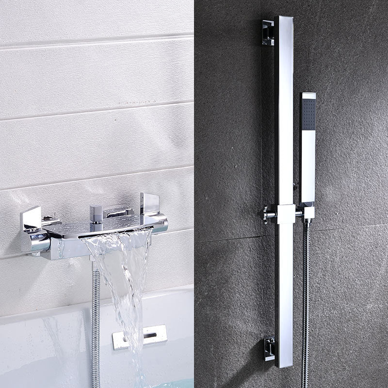Wall Mount Tub Faucet One Handle Waterfall Tub Spout Trim with Knob