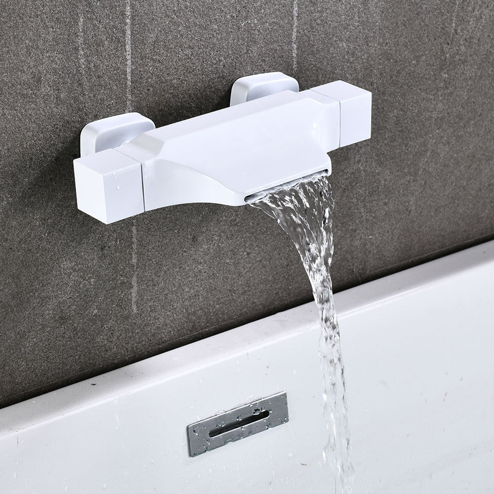 Wall Mount Tub Faucet One Handle Waterfall Tub Spout Trim with Knob