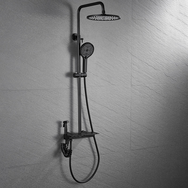 Wall Mounted Modern Square Metal  Shower Brass Shower Head Shower Faucet