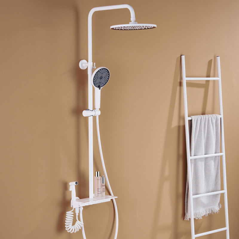 Wall Mounted Modern Square Metal  Shower Brass Shower Head Shower Faucet