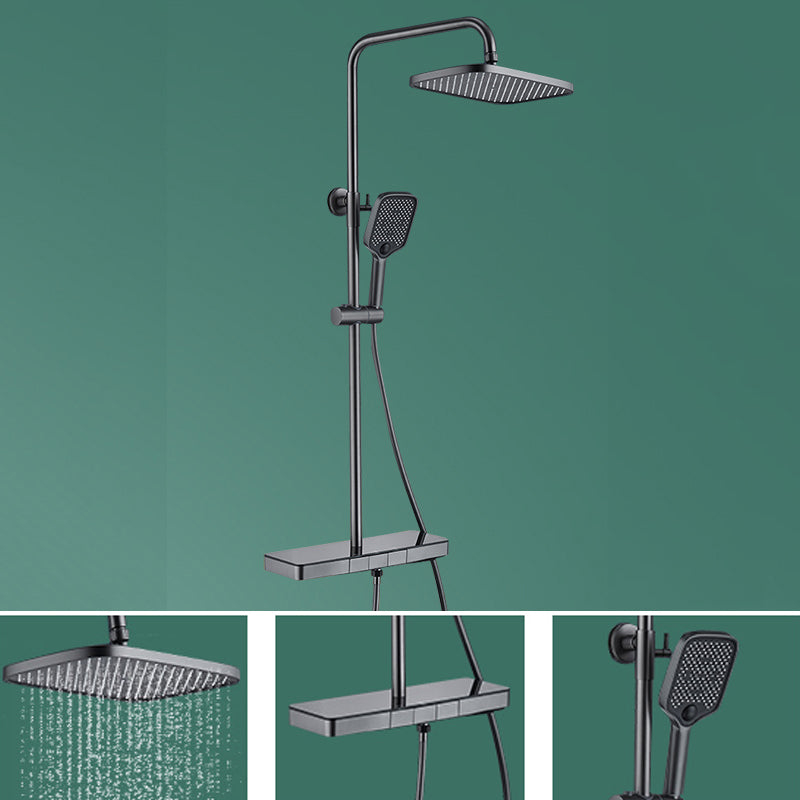 Wall Mounted Swivel Shower Trim Brass 2 Shower Heads Shower Set