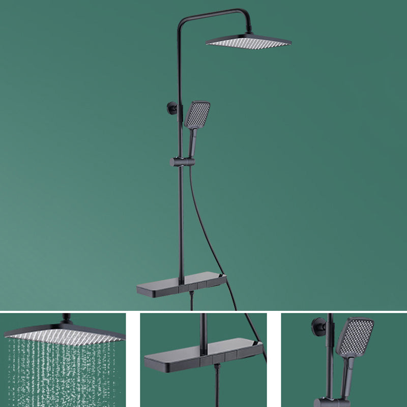 Wall Mounted Swivel Shower Trim Brass 2 Shower Heads Shower Set