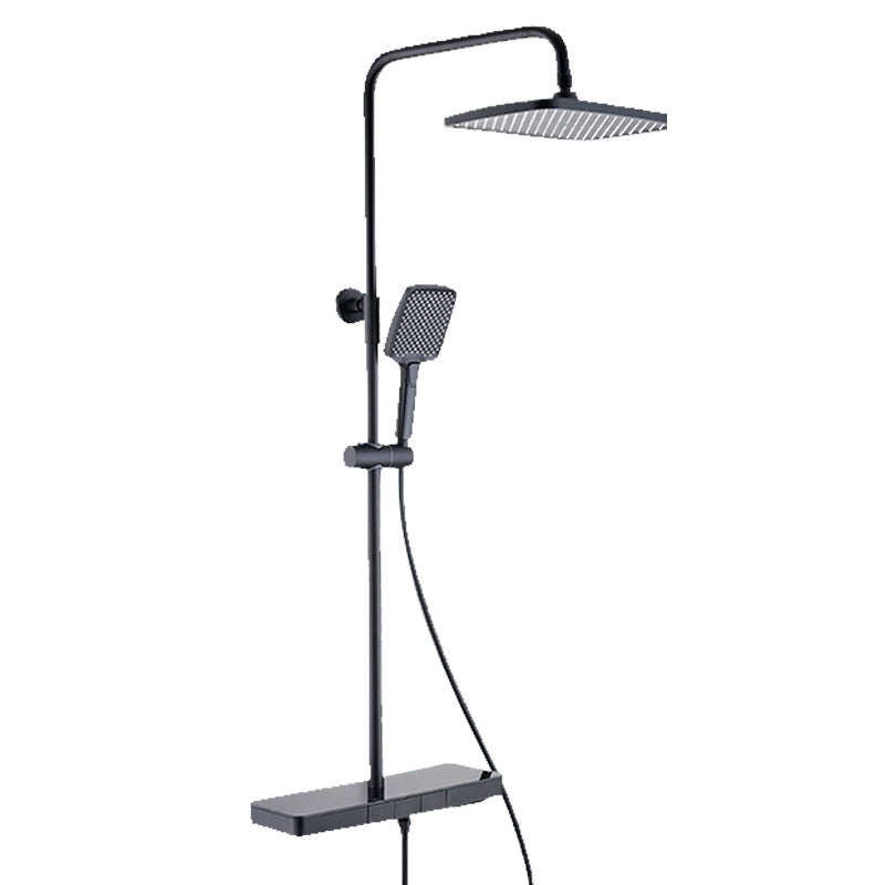 Wall Mounted Swivel Shower Trim Brass 2 Shower Heads Shower Set