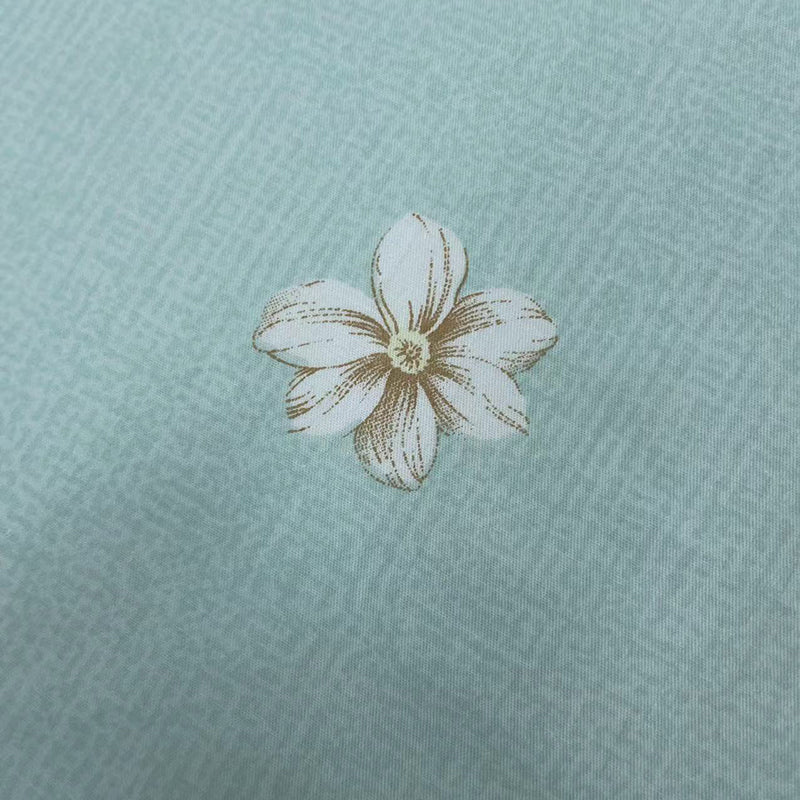 Twill Cotton Bed Sheet 1 Piece Double Fitted Sheet in Green and Gray