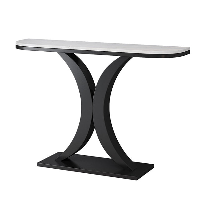 Contemporary Console Accent Table Antique Finish Console Table in Marble