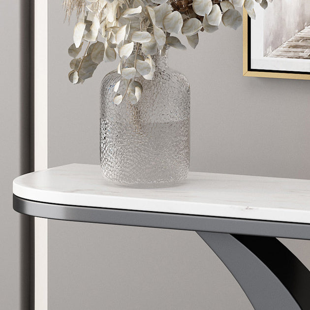 Contemporary Console Accent Table Antique Finish Console Table in Marble