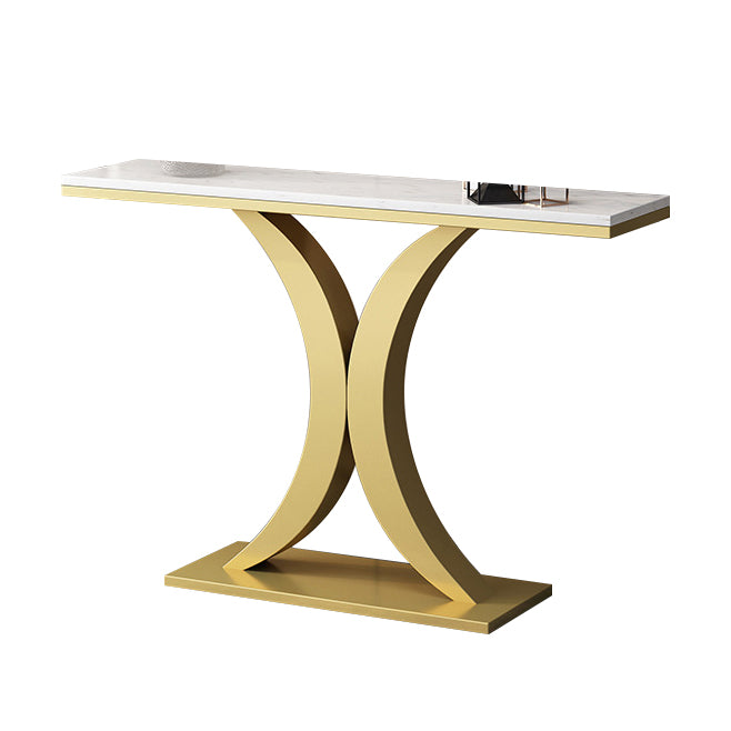 Contemporary Console Accent Table Antique Finish Console Table in Marble