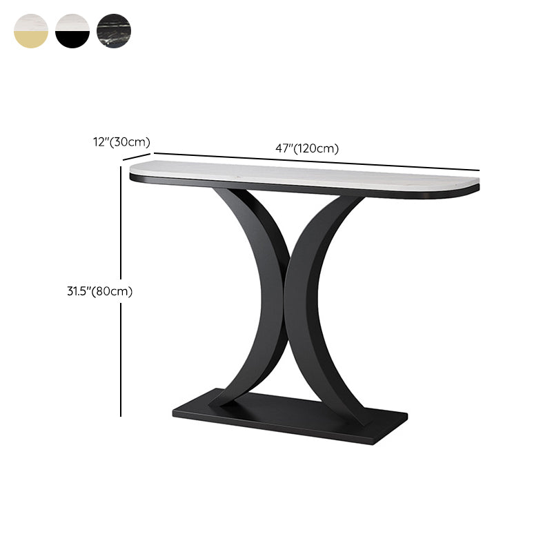 Contemporary Console Accent Table Antique Finish Console Table in Marble