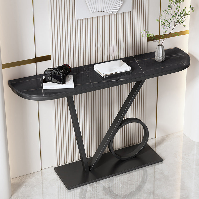 Glam Console Accent Table Antique Finish Half Moon Console Sofa Table