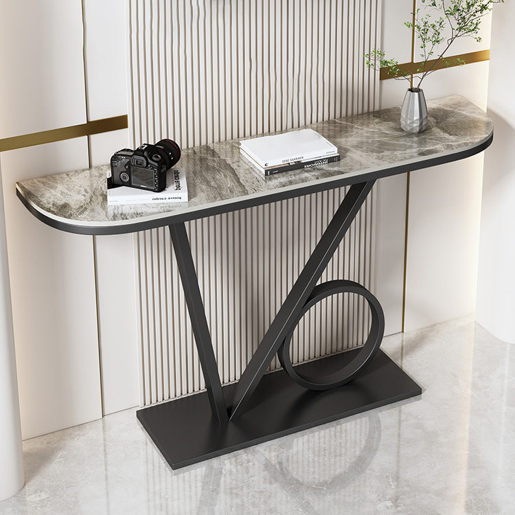 Glam Console Accent Table Antique Finish Half Moon Console Sofa Table