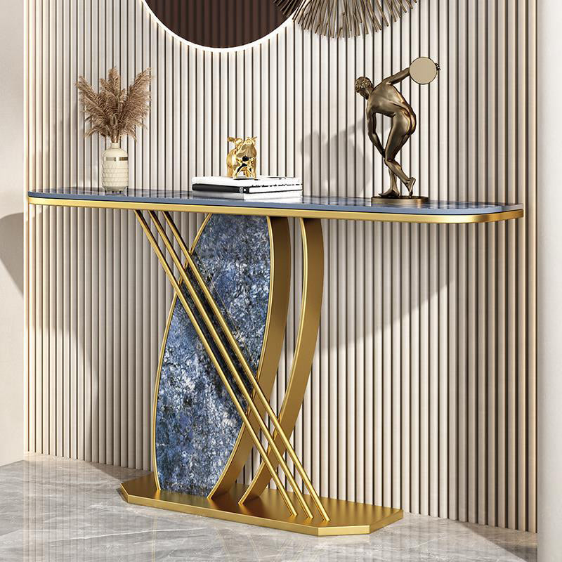 Contemporary Half Moon Console Accent Table Antique Finish Sofa Console Table