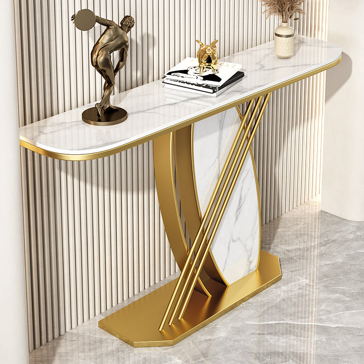 Contemporary Half Moon Console Accent Table Antique Finish Sofa Console Table