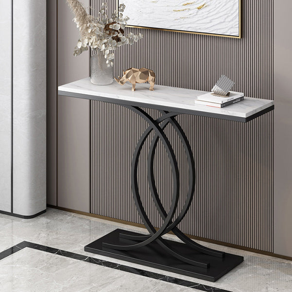 Modern Console Accent Table Antique Finish Sofa Console Table with Shelf