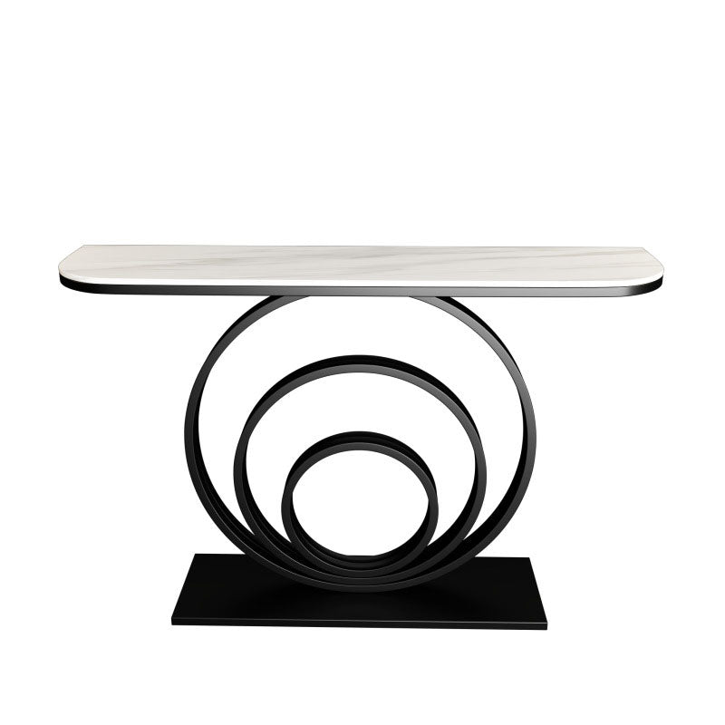 31.5-inch Tall Accent Table Stone Glam Console Table with 1 Shelf