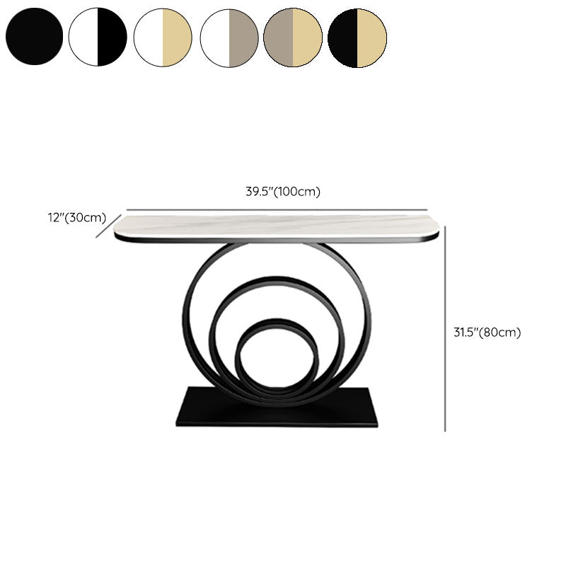 31.5-inch Tall Accent Table Stone Glam Console Table with 1 Shelf