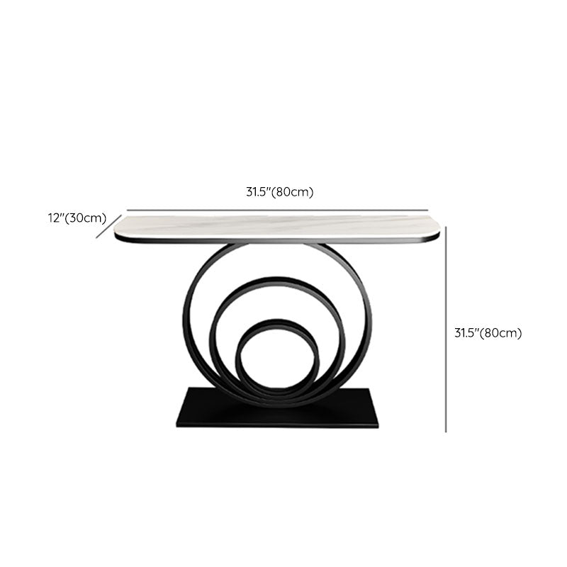 31.5-inch Tall Accent Table Stone Glam Console Table with 1 Shelf