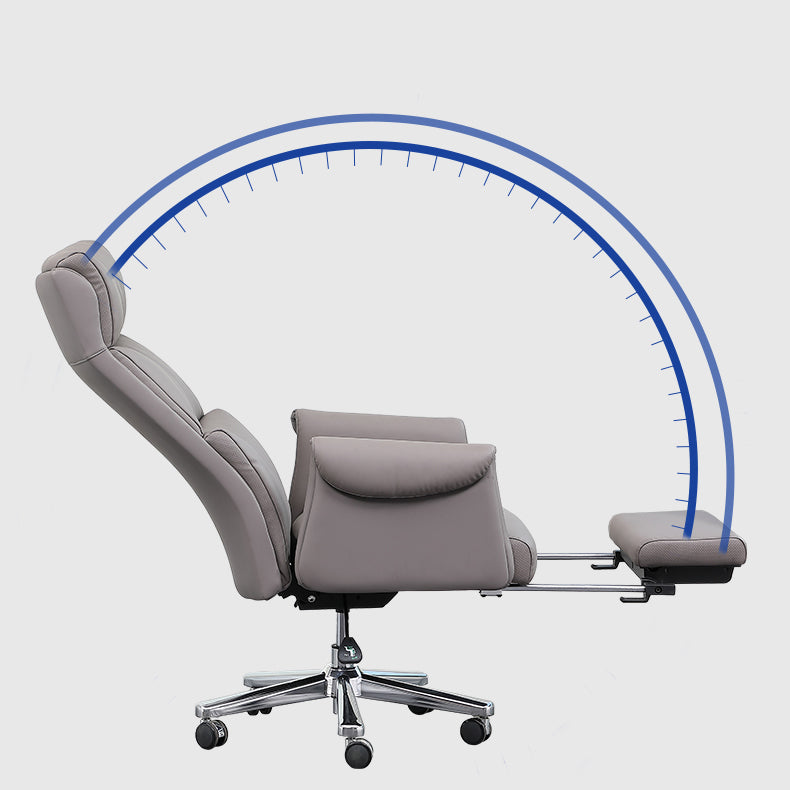 Contemporary Adjustable Faux Leather Chair Executive High Back Swivel Chair