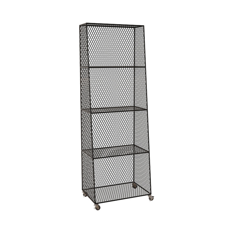 Urban Closed Back Bookshelf Metal Vertical Bookcase for Living Room