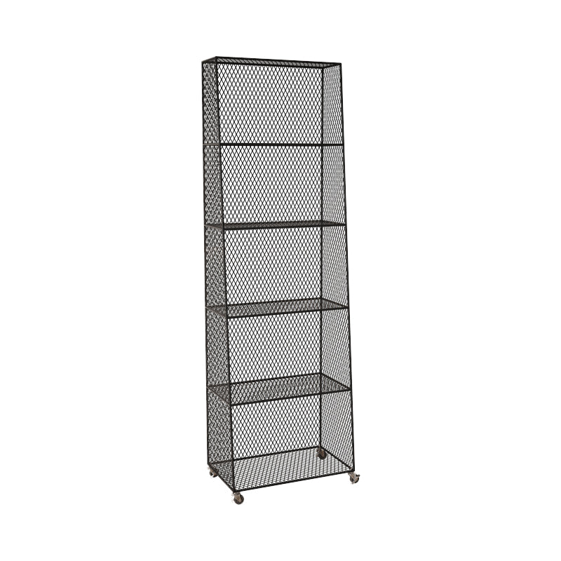 Urban Closed Back Bookshelf Metal Vertical Bookcase for Living Room