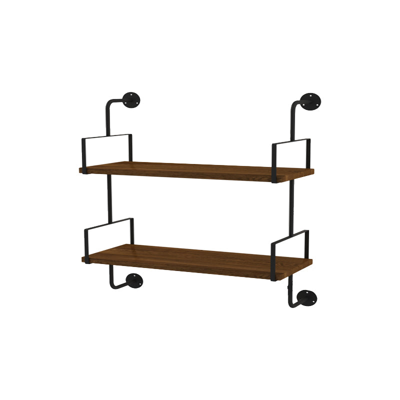 Modern Wall Mounted Bookcase Wood Natural Bookshelf with Shelves