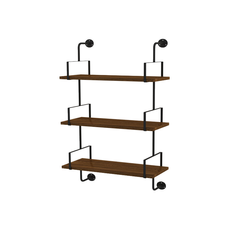 Modern Wall Mounted Bookcase Wood Natural Bookshelf with Shelves