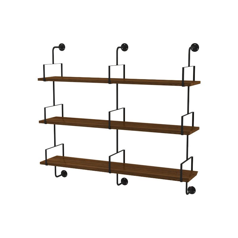 Modern Wall Mounted Bookcase Wood Natural Bookshelf with Shelves